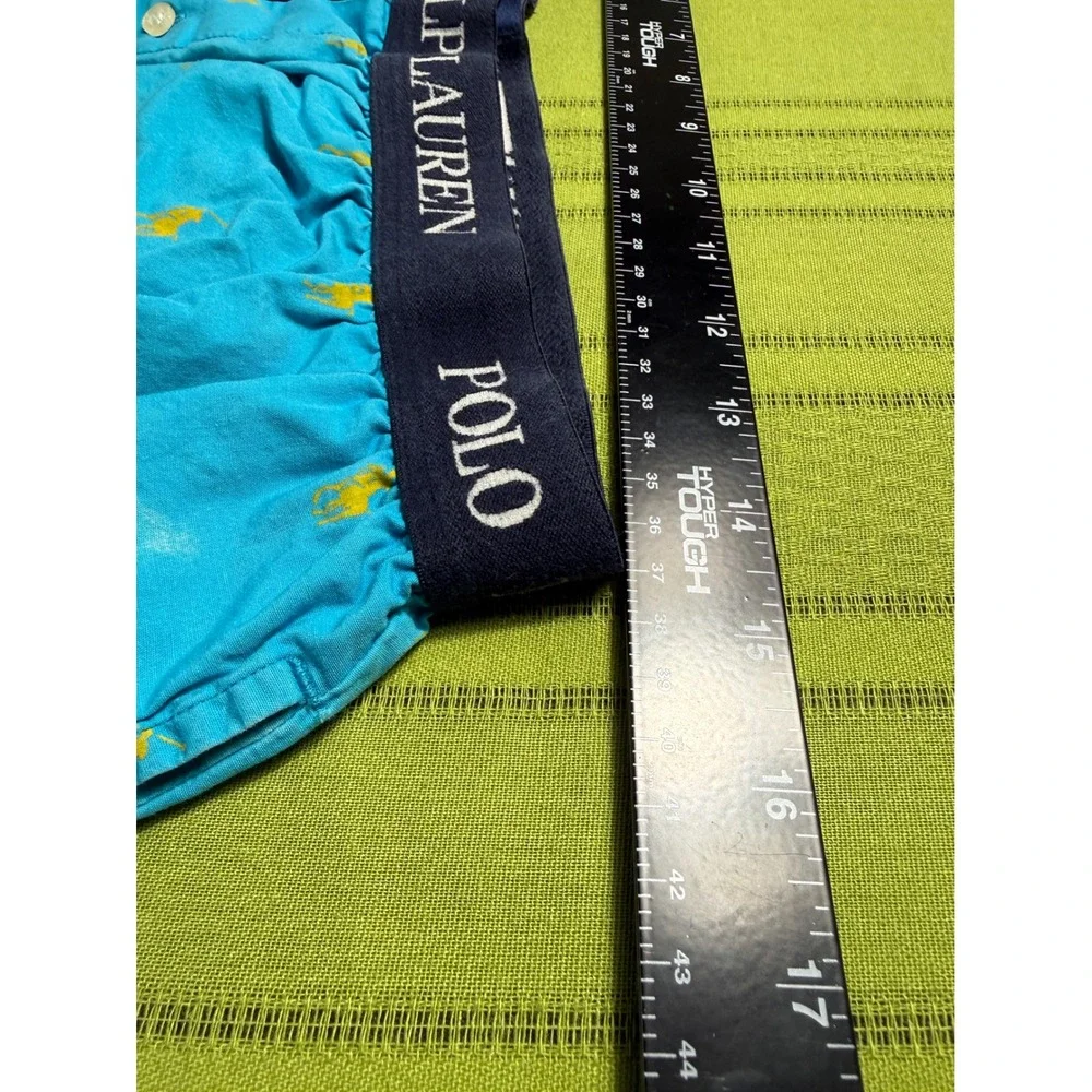 Polo Ralph Lauren Mens Blue Yellow Pony Logo Cotton Pajama Sleep Pants Large